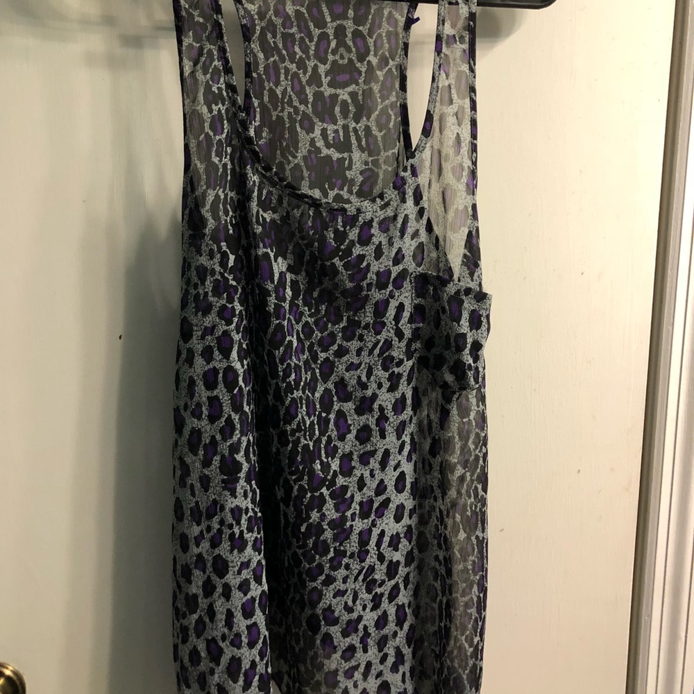 Purple cheetah sheer tank